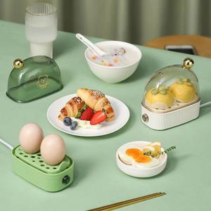 미니 계란찜기 2구 소형 에그메이커 계란삶는기계 달걀찌는기계 휴대용 만두 호빵 화이트