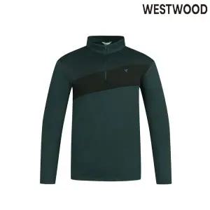 [롯데백화점]웨스트우드 남성 봄 가을 가로 배색 집업 기능성티셔츠 WO3MTTS305