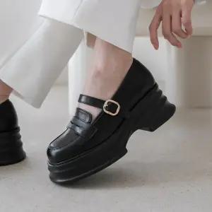 (더블경량창) 두근두근 메리제인 통굽로퍼(7cm)