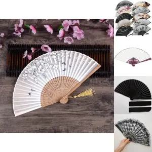 화접도 접이식 대나무 부채/외국인/선물/전통/무용/판소리/휴대용/여름/손부채/부채춤/대형/고전/엄마/목단