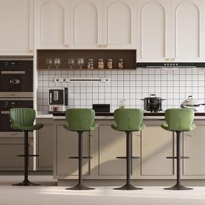 잼플라이 바 스툴 세트 4개, 가죽 조절식 카운터 높이 모던 스툴, 주방용 아일랜드 의자