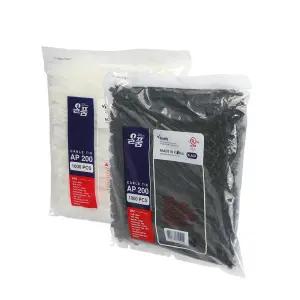 국산 올품 케이블타이 AP-450L 450x9.0mm 백색 흑색 1봉 100개