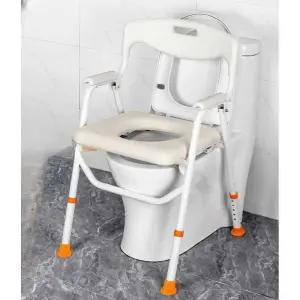 이동식좌변기 장애인 환자 의자 보조 접이식 변기 폴딩+높이조절+리바운드 소프트시트+브러시