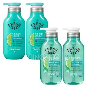 미쟝센 프레시팝 모히또 500ml (샴푸+컨디셔너 각 x2)