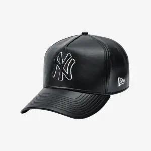 [뉴에라] MLB 뉴욕 양키스 신세틱 레더 A프레임 볼캡 블랙 14881508