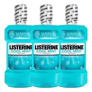 리스테린 쿨민트토탈케어 플러스 세균억제 750ml X 3개 구강청결 입냄새제거 상쾌한향기 구강보호 구강청결