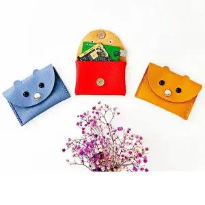 [콩심팥심]체리레드 1개입 가죽 동전 카드지갑 만들기 60개입