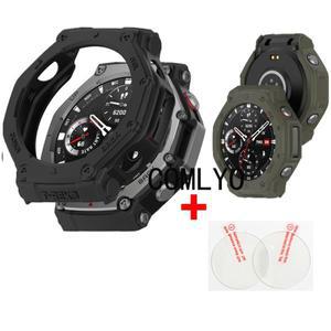 Amazfit T-rex 3 PRO 스마트 워치 케이스 TPU 소프트 하프 커버 보호 범퍼 유리 스크린 필름