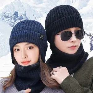 [콩심팥심]남녀공용 캠핑 낚시 스키장 귀달이비니 넥워머 세트