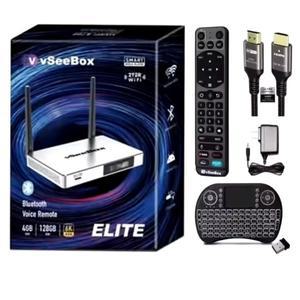 VSeeBox 엘리트 2024, 안드로이드 10 TV 박스, 4GB RAM, 128GB ROM,8K 울트라 HD 고속, 업그레이드 된 음성