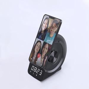 WD-200 블루투스 스피커, 크리에이티브 휴대폰 스탠드, 무선 충전, 시계, 알람 휴대용