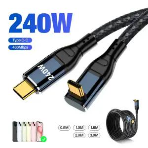 90도 엘보우 초고속 충전 PD 3.1 240W USB 타입 C to C 케이블 아이폰 호환 15 아이패드 호환 맥북 호환 비