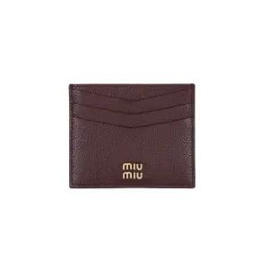 25FW 5MC002 ADT7 F0007 골드 메탈 로고 소프트 카드지갑