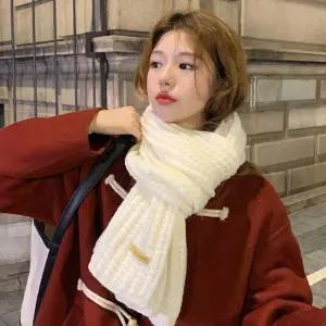 남녀 데일리 목도리 겨울 패션 쁘띠 니트 숏 머플러