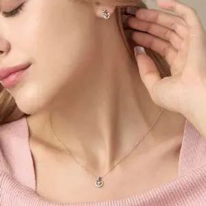14K 탬버린 벨 랩다이아 목걸이