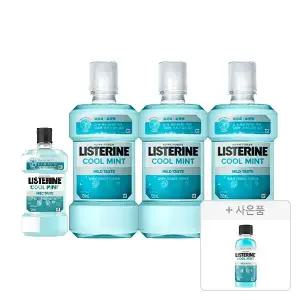 리스테린액 쿨민트 마일드 750ml , 3개 +  250ml , 1개 + 증정( 100ml,1개 )