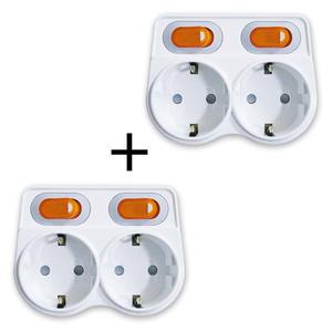 국산 2구 L자 개별 스위치 멀티탭2개/절전 콘센트