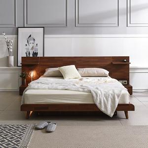 [삼익가구]밀튼 멀바우 헤드형 침대(슬립웰 7존 독립 매트리스-퀸)