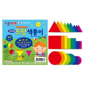 종이나라 3000 도형색종이 양면 20색 90매 10개