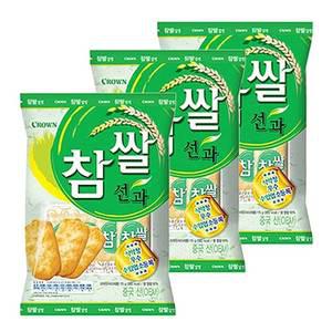 크라운 참쌀선과 253gx3개 과자 간식 안주 쌀과자 찹쌀