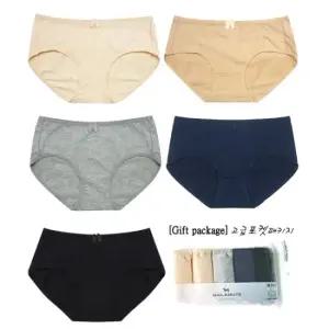 기본면스판팬티 여성용 면스판 미디팬티 5p세트