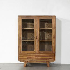 [채우리]다비안 아카시아 원목 800 유리장식장 수납장