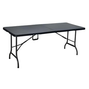 테라스 야외용 블랙 접이식 테이블 180cm/ 작업 행사용 실외 접히는 식탁
