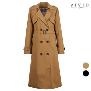 [비비드 시크릿가너]VIVID 여성 데일리 더블 트렌치 코트