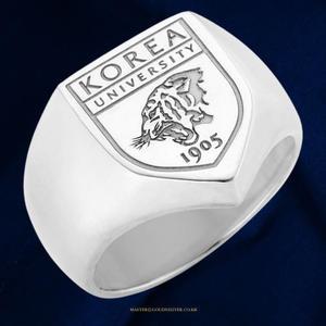 방패 문양 순은 반지 고려대학교 로고 각인 맞춤제작 은반지 고려대 졸업 남성 여성 실버 99% 고대 대학교 부모님 학생 수능 합격 기원 9054