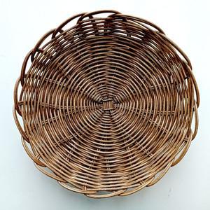 [기타]등나무 원형 쟁반 접시 브라운 다용도 라탄 바구니 채반 J046H