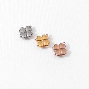 비즈아이 [8-114-08]써지컬스틸 펜던트 통통네잎클로버 10x12mm ,1개