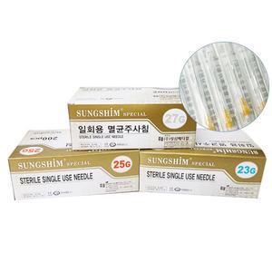 성심 일회용 멸균주사침 롱 니들바늘 60mm 23G 25G 26G 27G 200개입 1박스