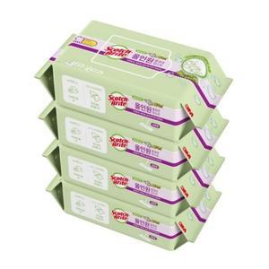 3M 베이직 미세먼지 물걸레 청소포 더블액션 플러스 표준형 25매입X4