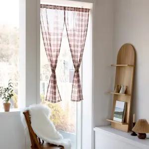 까르데코 앨리스 레트로체크 절개형 가리개커튼