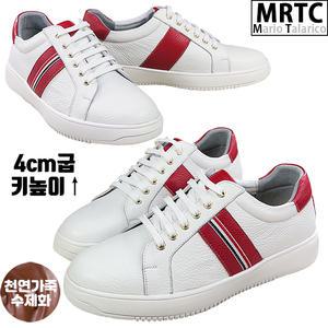 [마리오탈라리코]천연소가죽 직조패치 키높이스니커즈 4cm 남성수제화