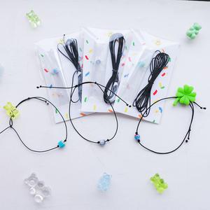 DIY 글라스 유리 비즈 얇은 실팔찌 만들기 키트 3컬러 [DIY Glass Beads String Bracelet Maker Kit 3 Colors]