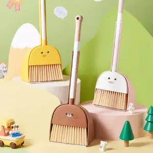 귀여운 어린이 빗자루 쓰레받기  플라스틱 빗자루세트 청소도구 3colors