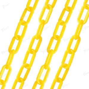 플라스틱체인 (8mm x 50M 노랑) 사슬 주차금지줄 형광컬러 체인고리 안전줄 가드라인