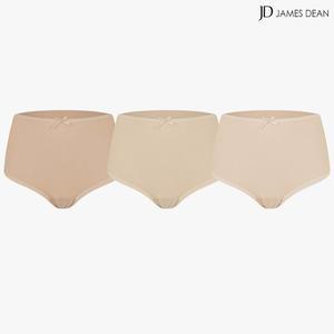 여성팬티 스킨색 베이지 삼각 맥시 무지 면팬티세트