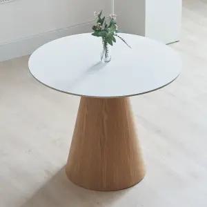 에보니아 세라 포세린 세라믹 원형 식탁 테이블 800 1000 / 화이트상판