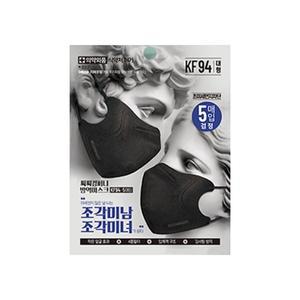 씨씨컴퍼니 조각미남 조각미녀 방역마스크 검정 5매 x 6개