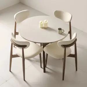 세릴 포세린세라믹 원목 4인 원형 식탁세트 1000 모린의자4 IKCR2B