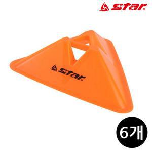 스타스포츠 훈련용 마커 트라이앵글 콘 6개입 오렌지 훈련용품 접시콘 축구 축구마커 칼라콘