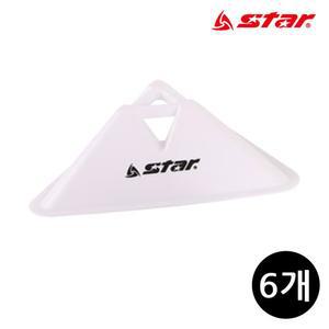 스타스포츠 훈련용 마커 트라이앵글 콘 6개입 화이트 훈련용품 접시콘 축구 축구마커 칼라콘