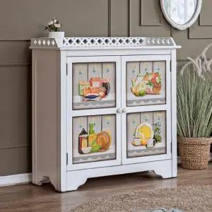 접시장 수납장 그릇장 엔틱화이트