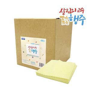 살림의고수 빨아쓰는 위생 행주 접지형 100매 노랑 주방 청소 다용도 부직포 레이온