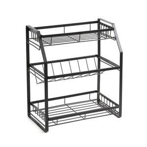 수납 주방 선반대 싱크대 정리대 3단(블랙)