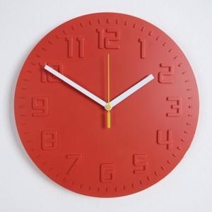 벽시계(레드) 저소음 모던스타일