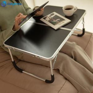 야외용 접이식 캠핑 피크닉 미니 폴딩 테이블 블랙 침대 베드 테이블 D