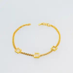 [베티블루] 995 999 24K 순금 트리플 스퀘어 네모 여성 여자 3.75g 금 팔찌